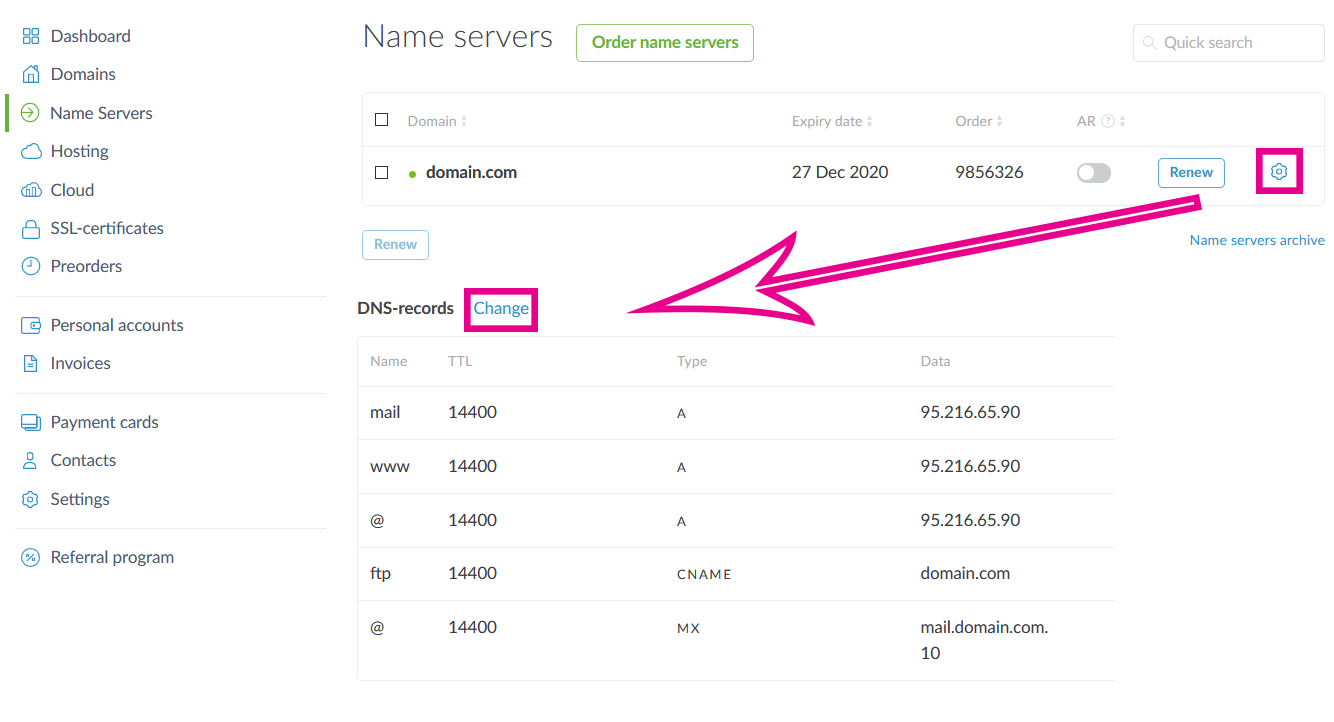 dns redirect to domain